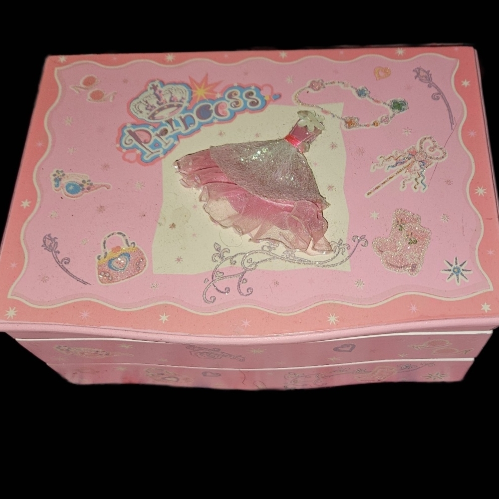 Pink Princess Jewelry Box for Kids - Sparkle Dress Design
